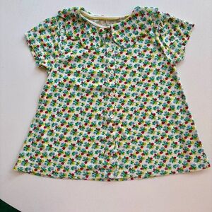 Mini Boden Red and Green Button Down Shirt